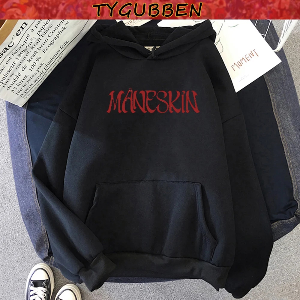 

Maneskin Letter Print Women Hoodie Sweatshirt 2021 Autumn Winter Harajuku Drop Sleeve Oversized Hoodies Women Sweetshirts Tops