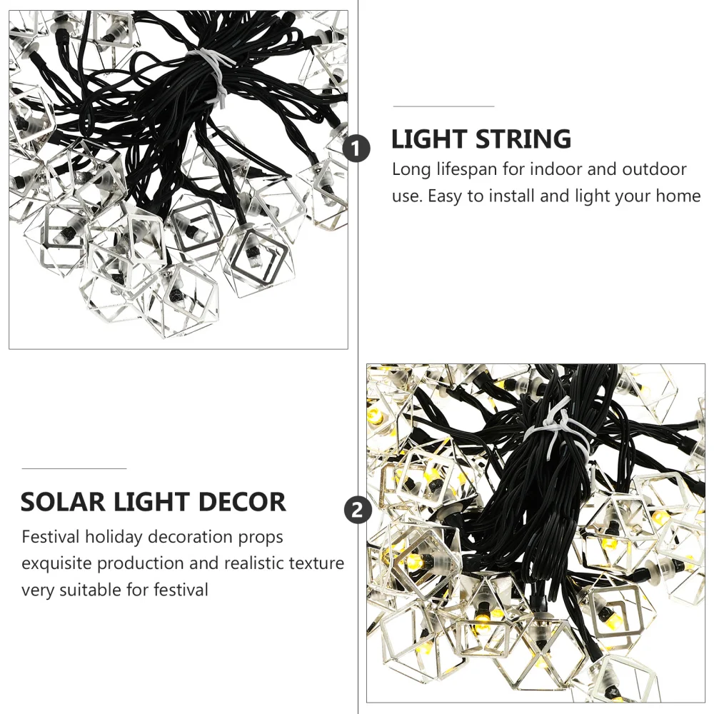 

1Set Warm Solar Light Strap Outdoor Light String Ornament for Garden Silver