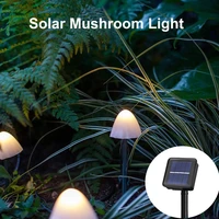 led mushroom string light solar outdoor garland fairy night lamp waterproof garden lawn christmas party decoration
