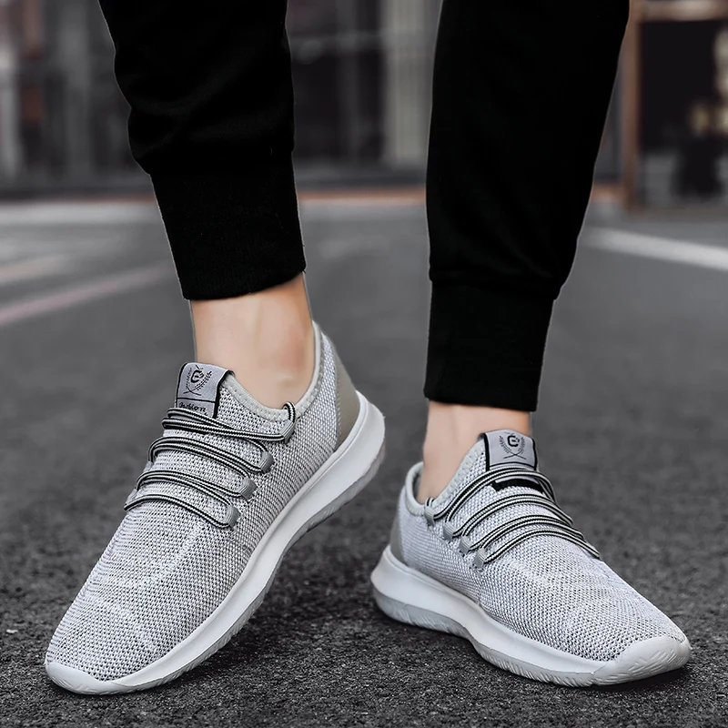 

Nine o'clock Men's Non-leather Sneakers Air Mesh Outdoor Casual Lace-up Shoes Male Breathable Super Light Flats Footwear Autumn