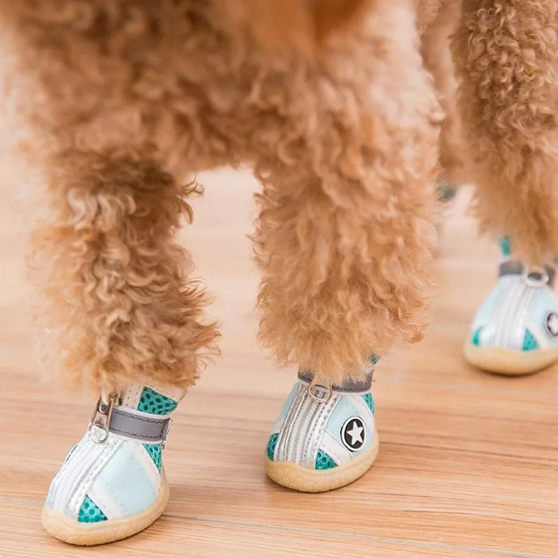 Защитная Уличная обувь для собак дышащая сетчатая нескользящая резиновая