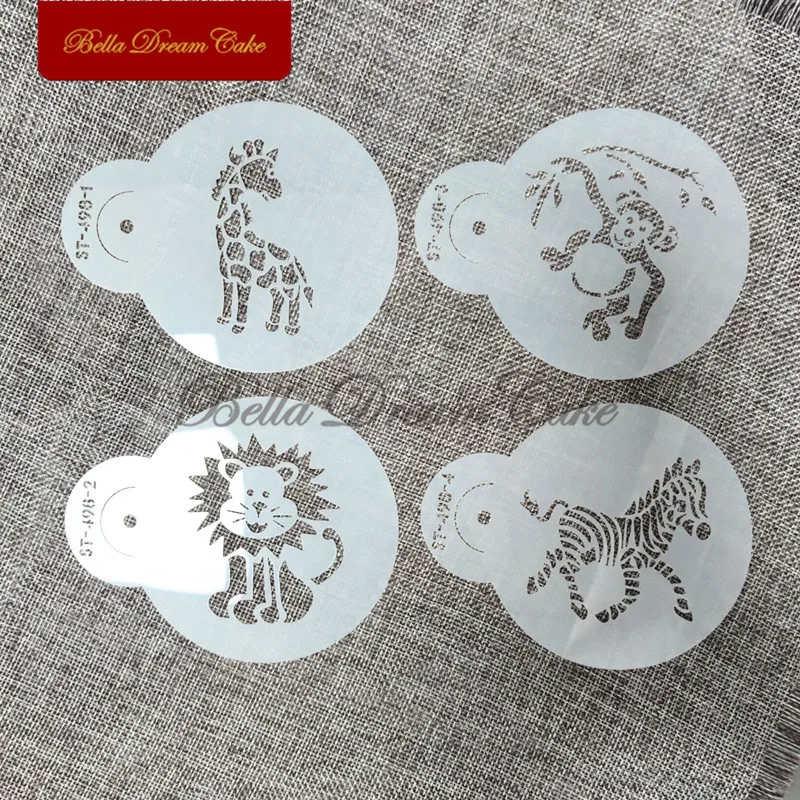 Трафареты для торта с животными джунглей 3 шт