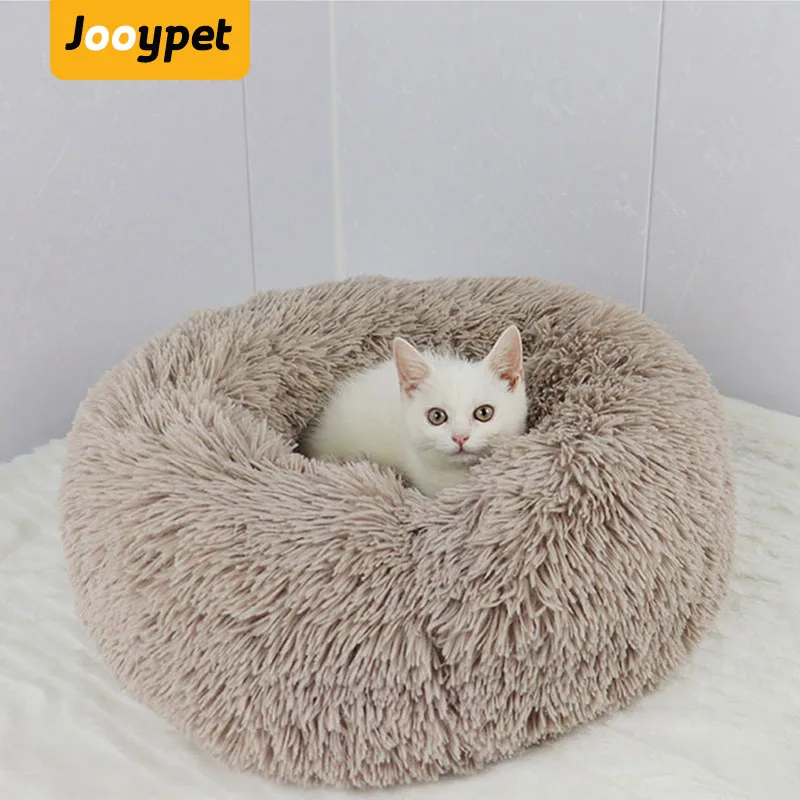 JOOYPET кровать для собак с длинными волосами Удобная пончик обнимашка круглая кровать для собаки ультра мягкая моющаяся кровать для собак и кошек