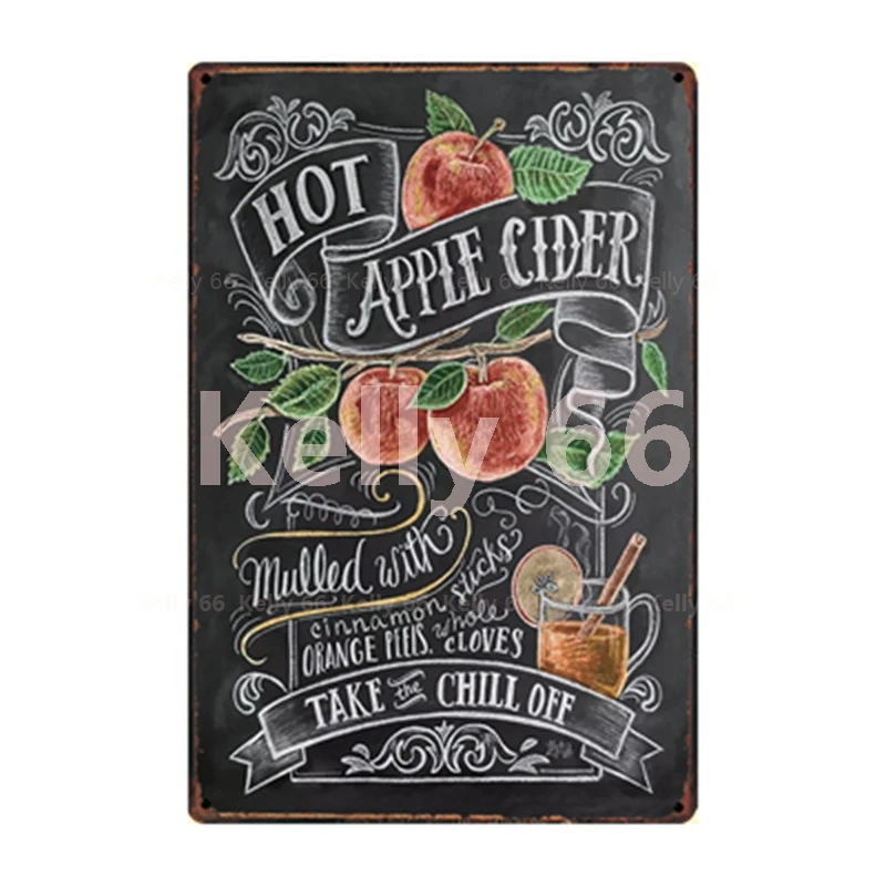 [Kelly66] коктейль для рисования мелом дырокол горячего рома металлический знак