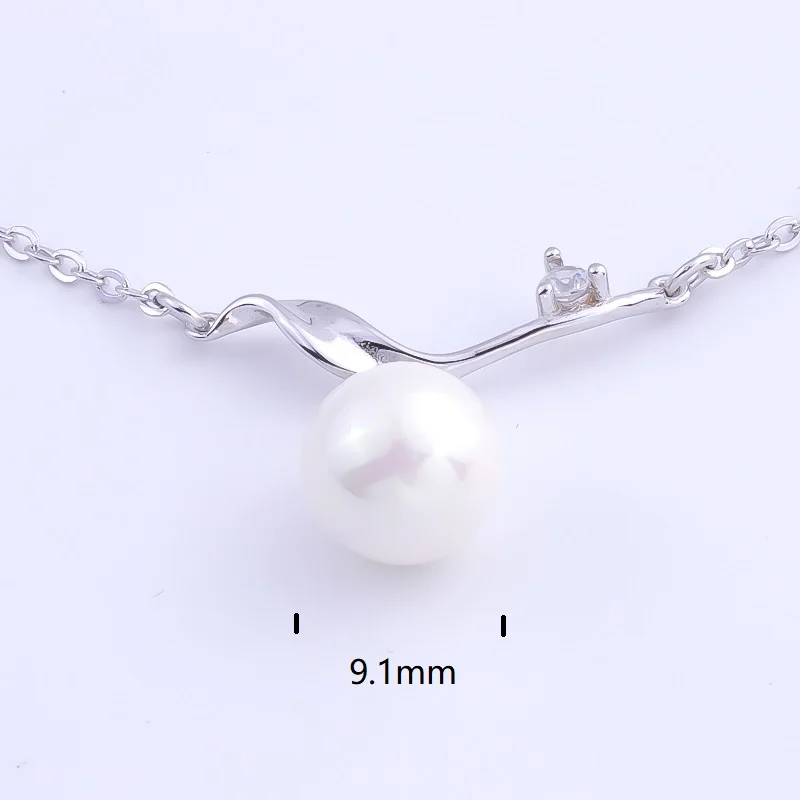 Женское ожерелье из серебра 925 пробы с жемчугом и цирконом | Украшения аксессуары