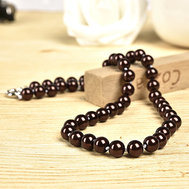 Лидер продаж ожерелье из синтетического жемчуга шоколадного цвета распродажа