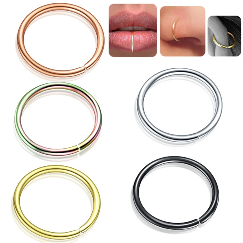 2 шт. Поддельные Нос кольцо обруч клип на ушные серьги губы гвоздики простая 316L