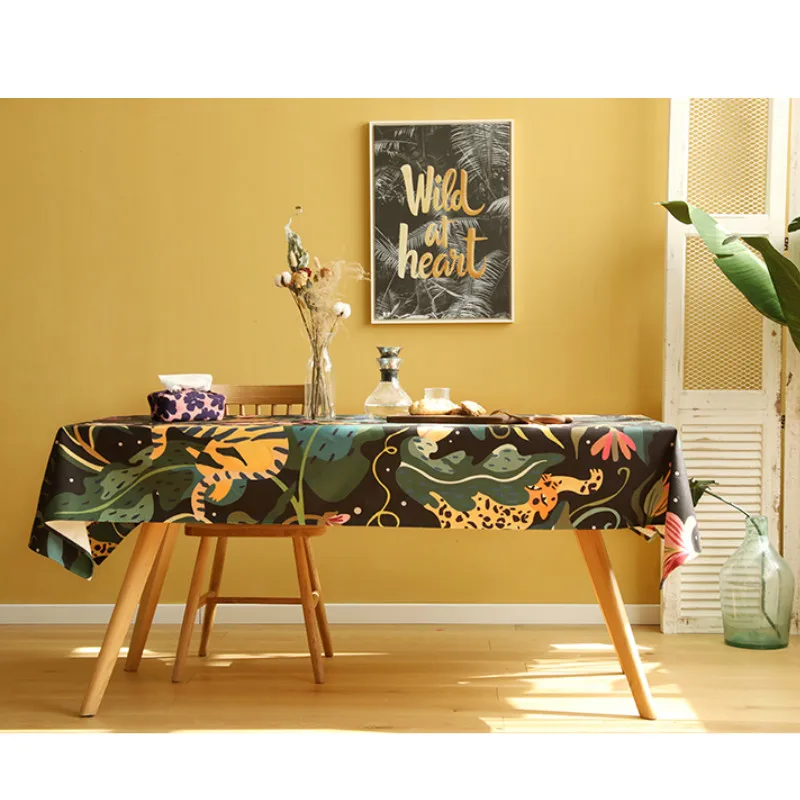 Скатерть для праздничного стола тканевая скатерть с изображением джунглей и