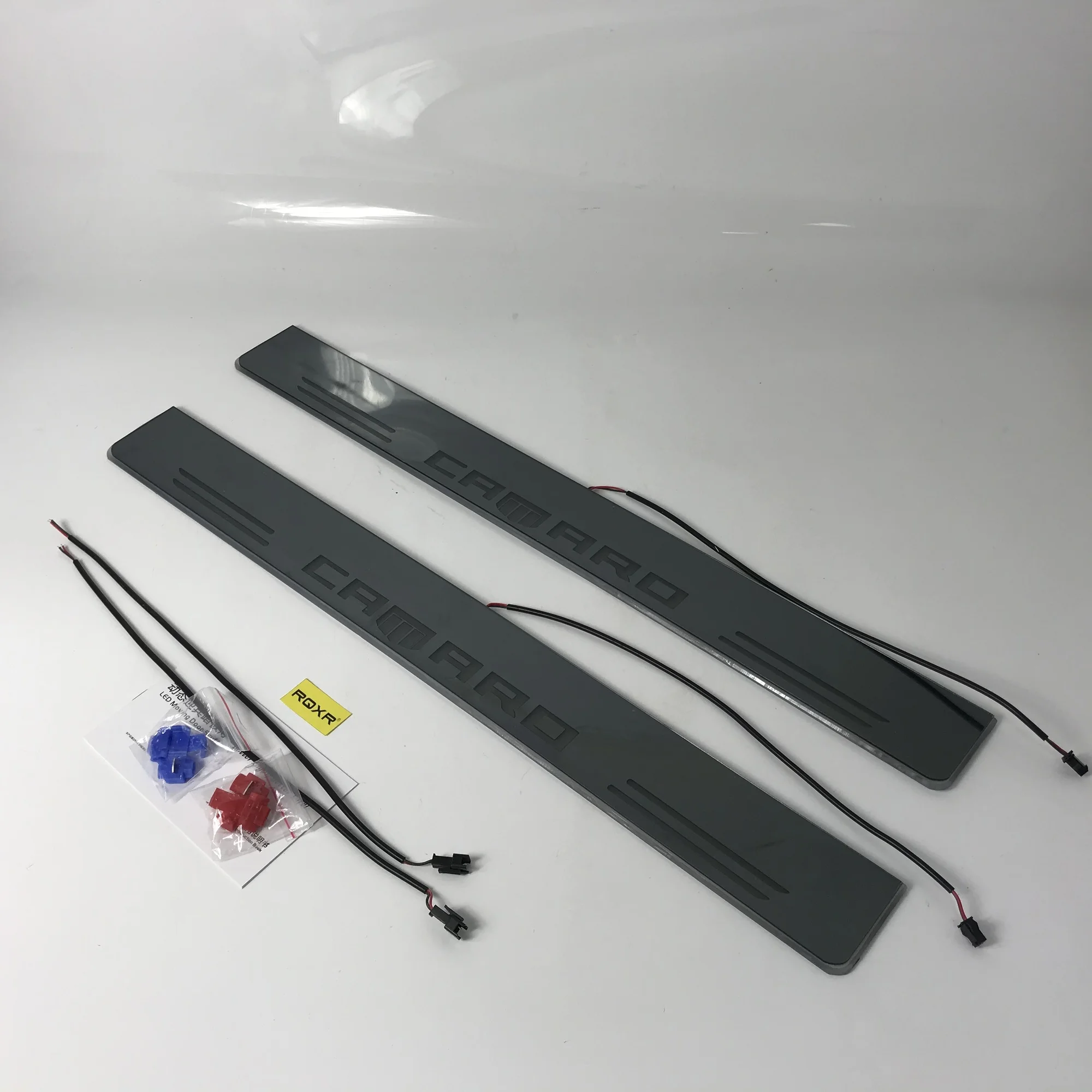 

Infrared Sensor Control Led Door Sill Plate Strip Welcome Light Threshold Guard Protectors for Ford Camaro