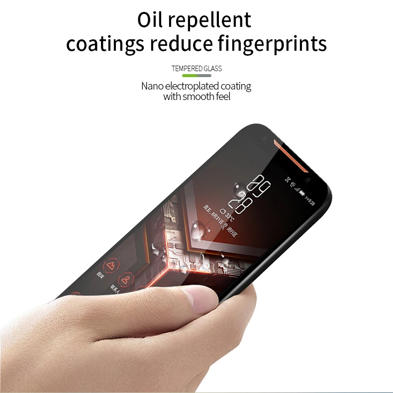 For Asus ROG Phone2 Tempered Glass 2.5D Curved Full Coverage Screen Protector Phone 2 ZS660KL Anti-Scratch | Мобильные телефоны и