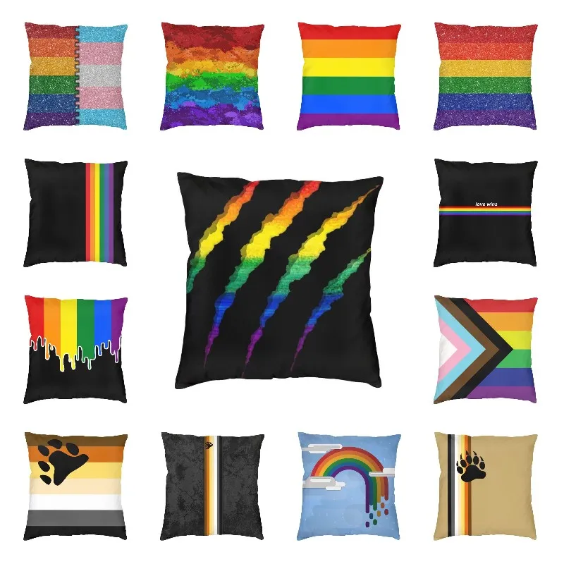 

ЛГБТ рваные и измельченные наволочки для подушки 40x40 GLBT для геев лесбиянок наволочка для подушки для дивана автомобиля квадратная наволочк...