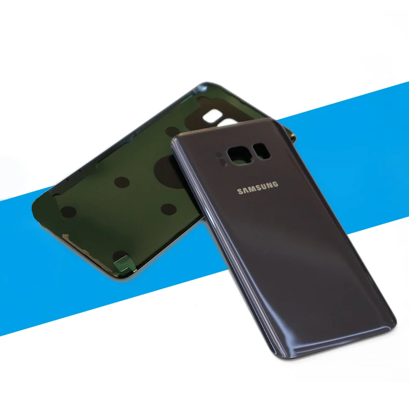 Задняя крышка galaxy s8 Samsung Galaxy S8 чехол для задней панели 3D стеклянный чехол для батареи для samsung S8 замена корпуса+ клейкая наклейка - Цвет: Purple