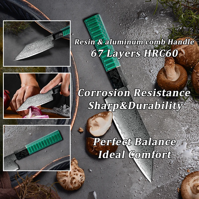 Grandsharp 5 дюймов нож Bunka VG10 67 слоев дамасская сталь кухонные ножи шеф-повара Kiritsuke