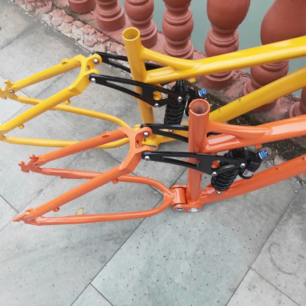 26X17 inch Kalosse 68mm BB Full suspension bike frame 190mm travel electrical mountain bicycle frame