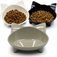 cat food bowl non slip cat ears shape feeder pet tableware thickened cute food water dispenser for cats dishes pets supplies