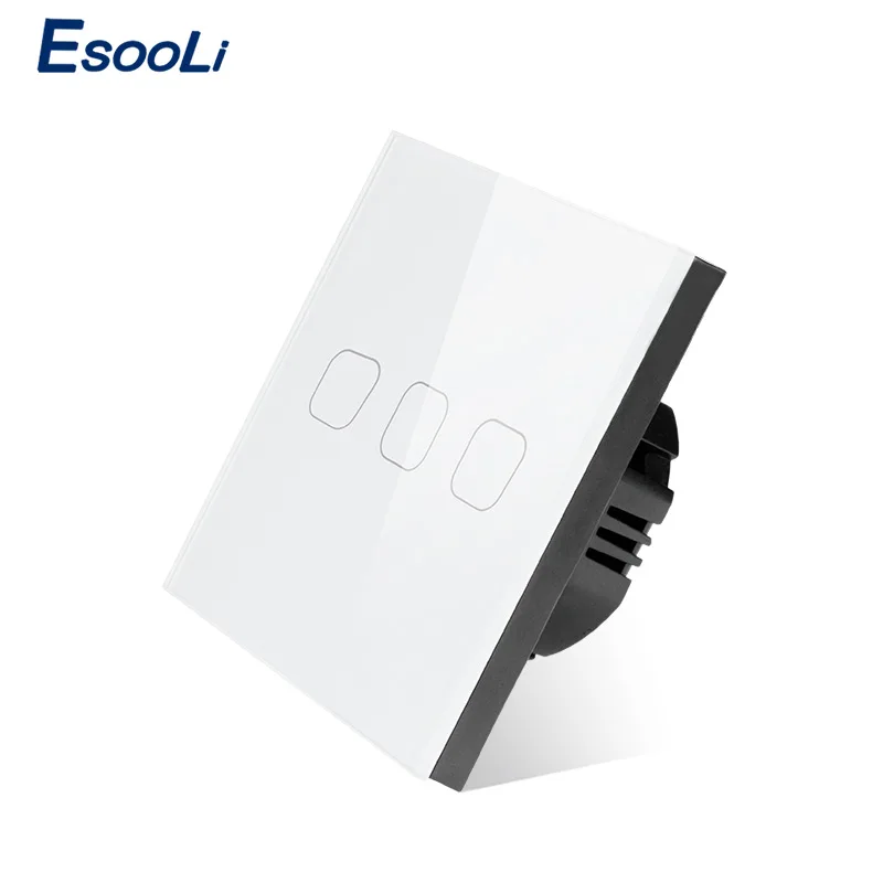 Esooli стандарт ЕС/Великобритания 3 банда 1 способ сенсорный переключатель Серый