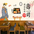 Кимоно в стиле японской культуры, настенная бумага, промышленный декор, для леди, суши, гурманов, ресторанов, фотообои