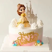 disney princess theme cake ornaments cake cupcake toppers cake flag girls birthday party cake decoration anniversaire supplies