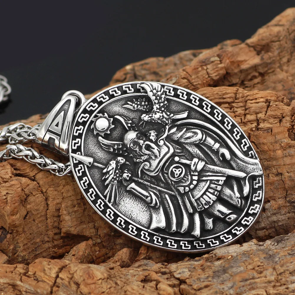 Скандинавский Викинг амулет odin лицо Волка Гери Фреки Ворон Амулет из нержавеющей