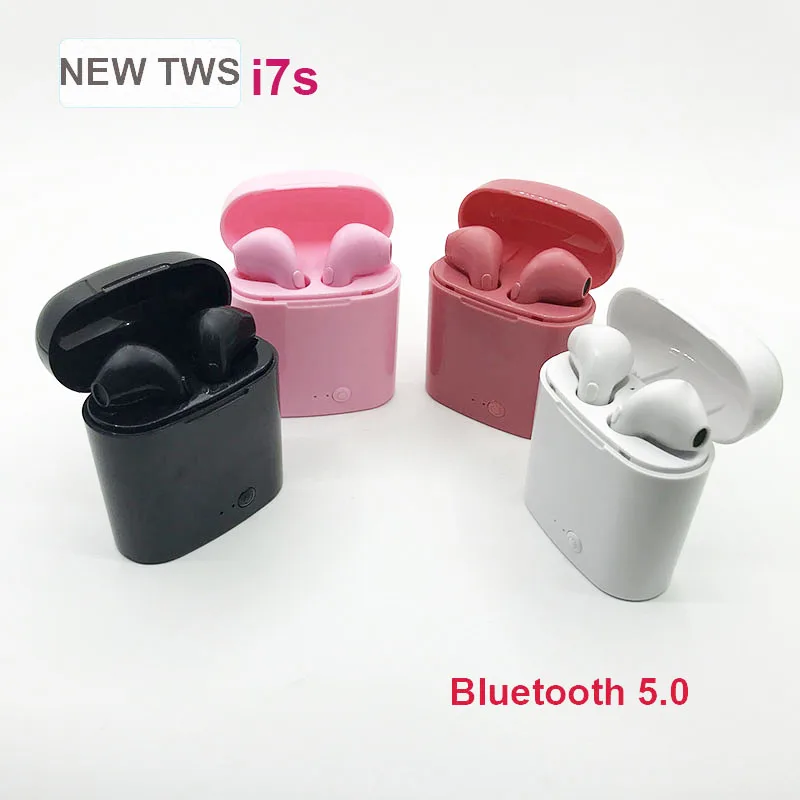 I7S TWS VS i10 tws Bluetooth наушники портативные беспроводные с зарядным устройством мини