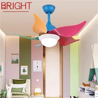 bright contemporary colorful ceiling fan light remote control led lamp for home children bedroom kindergarten