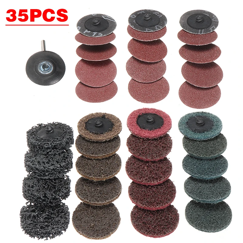 

35pcs Sanding Discs Abrasives Sandpaper Polishing Pad 2inch Sanding Wheel Rust Removal Polishing Angle Grinder Accessories