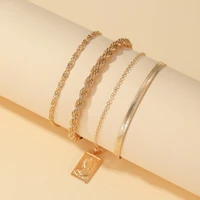4pcssets pendant elegant bracelet for women fashion twist portrait hand chain gold elegant wedding party jewelry girls gifts