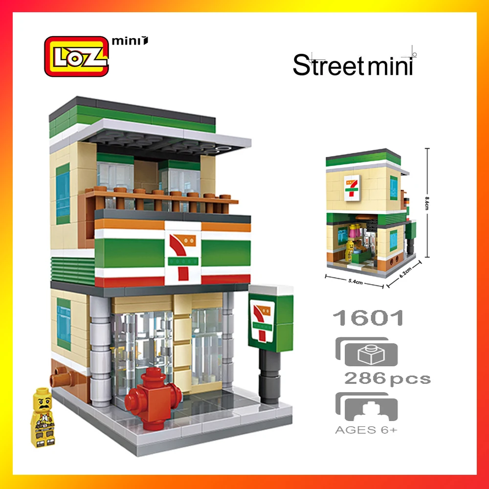 LOZ Mini buildmoc классический коммерческий уличная сцена DIY строительные блоки
