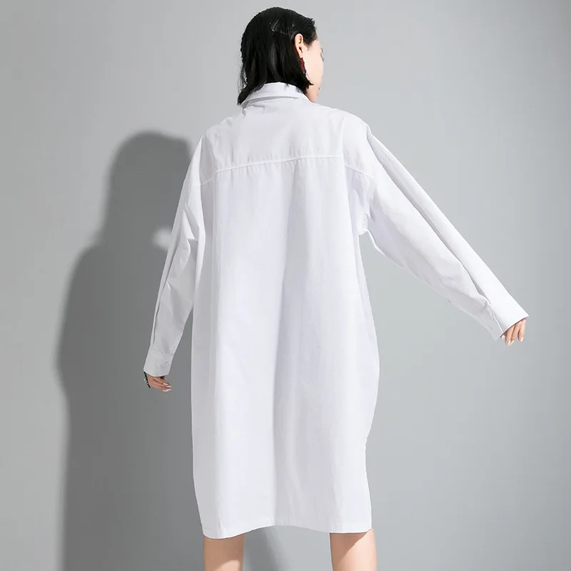 Женская блузка с длинным рукавом LANMREM Весенняя Асимметричная буквенным принтом в