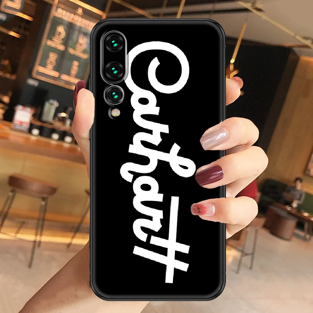 

designer famous carharttes brand Phone case For Huawei P Mate P10 P20 P30 P40 10 20 Smart Z Pro Lite 2019 black fashion funda