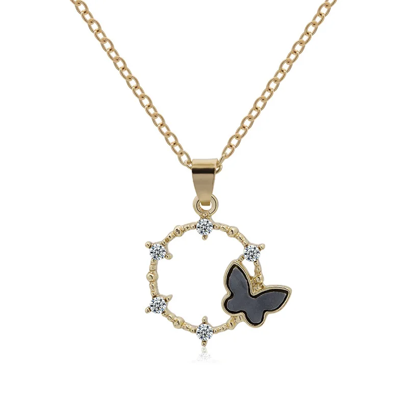 

Fashion Simple Temperament Small Fresh Geometric Butterfly Pendant Necklaces Clavicle Chain Necklace For Women Party Gifts