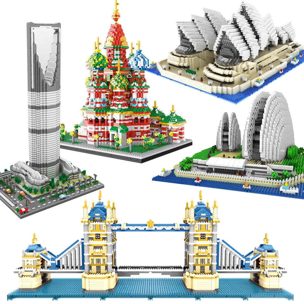 Мини Архитектура Skyline Сидней опера алмаз микро блок здания городской капитал