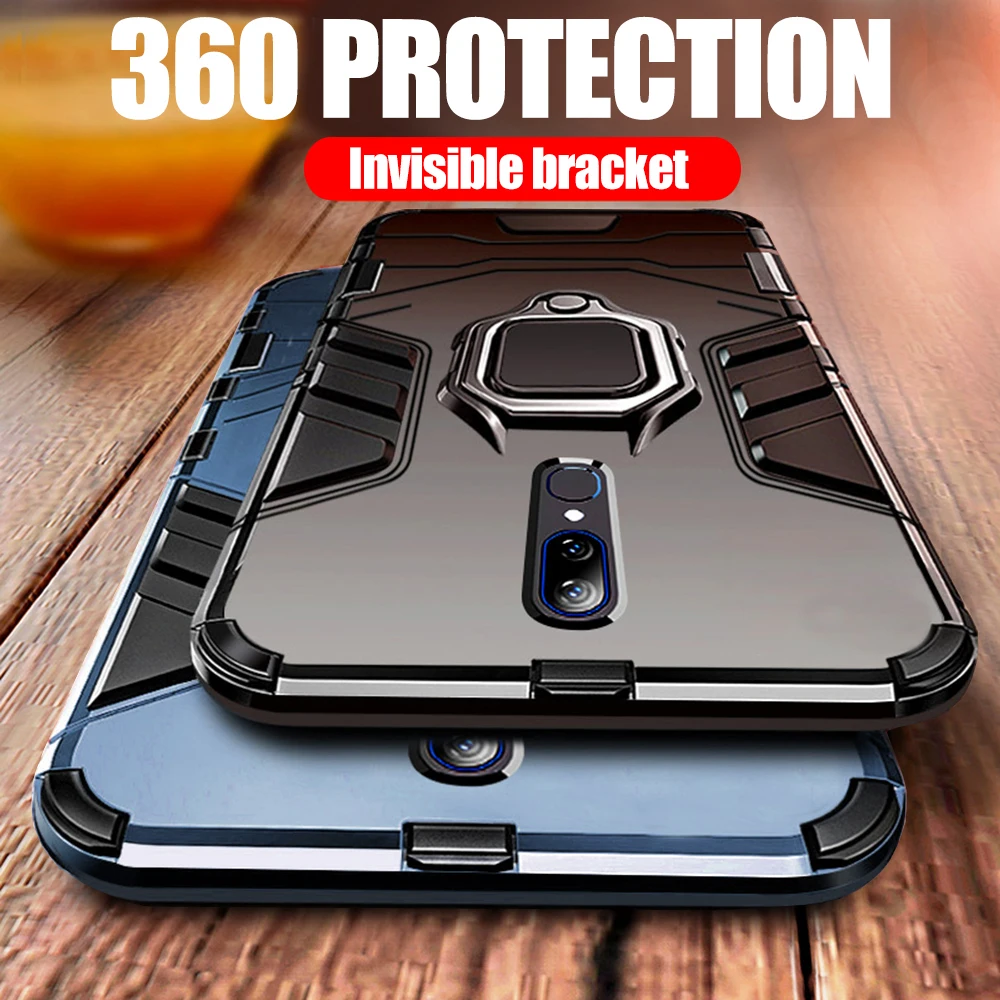 Прочный бронированный противоударный чехол с кольцом-держателем для OPPO A9 2020 A5 A11X