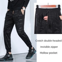 free camouflage open pants outdoor stealth zipper gear full open mens dating casual pants hollow pocket play field boxer men