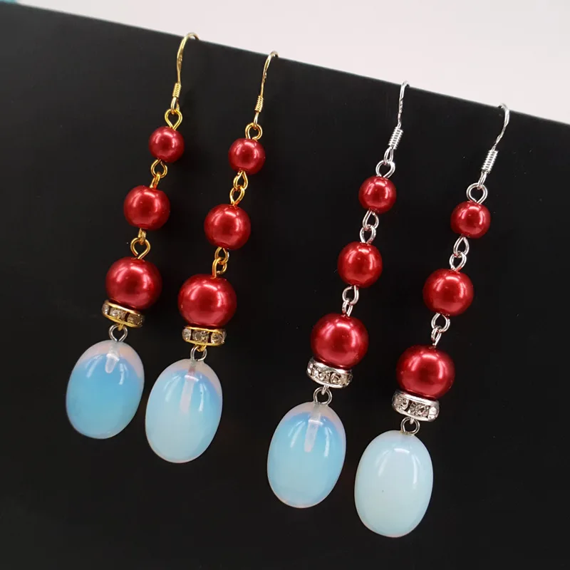 Женские Гламурные серьги с натуральными драгоценными камнями популярные