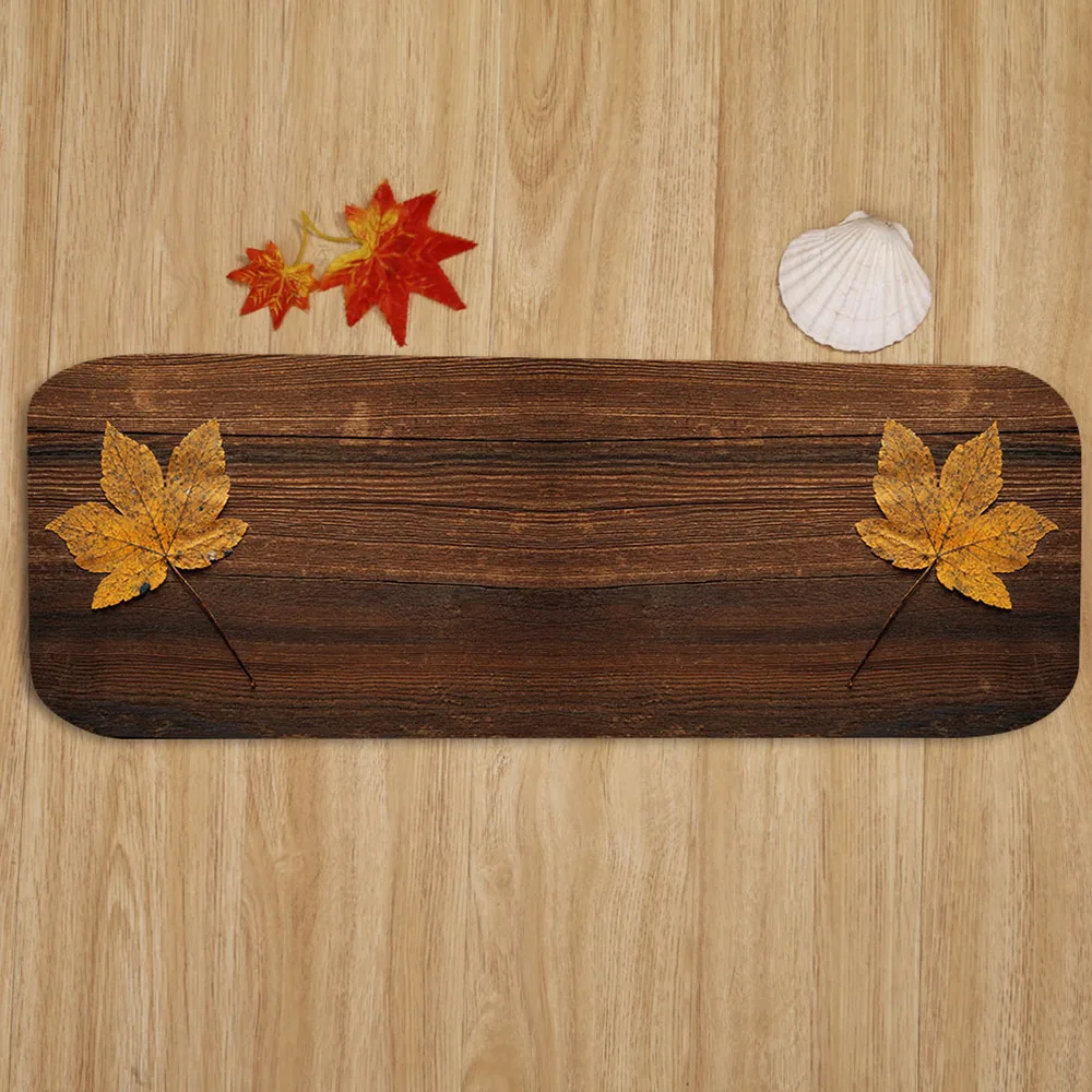

5pcs Stairs Mats Maple Leaf Plank Pattern Anti-slip Stairs Protection Cover Rug