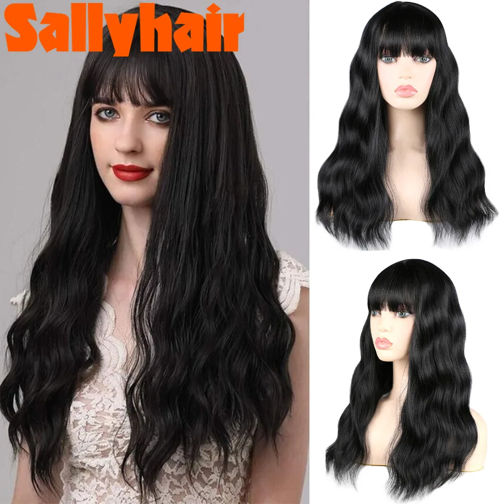 

Парики Sallyhair с длинными волнистыми волосами, высокотемпературные для чернокожих и белых женщин, для косплея, для вечеринки, повседневные си...