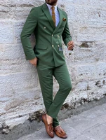 green men tuxedo groom wear suits shawl lapel slim fit high quality wedding business prom party suits 2pieces suitjacketpants