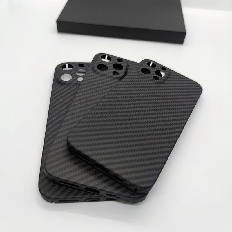 Funda de tel&eacute;fono de fibra de carbono para iPhone 12 Pro Max 12, protector de lente Mini ultrafino, cubierta dura de dise&ntilde;ador de fibra de carbono para iPhone 12-0