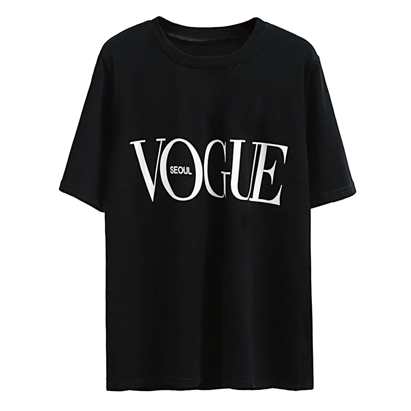 

Vogue Letter Print T Shirt Women Short Sleeve O Neck Loose Red Tshirt 2020 Summer Women Tee Shirt Tops Camisetas Mujer