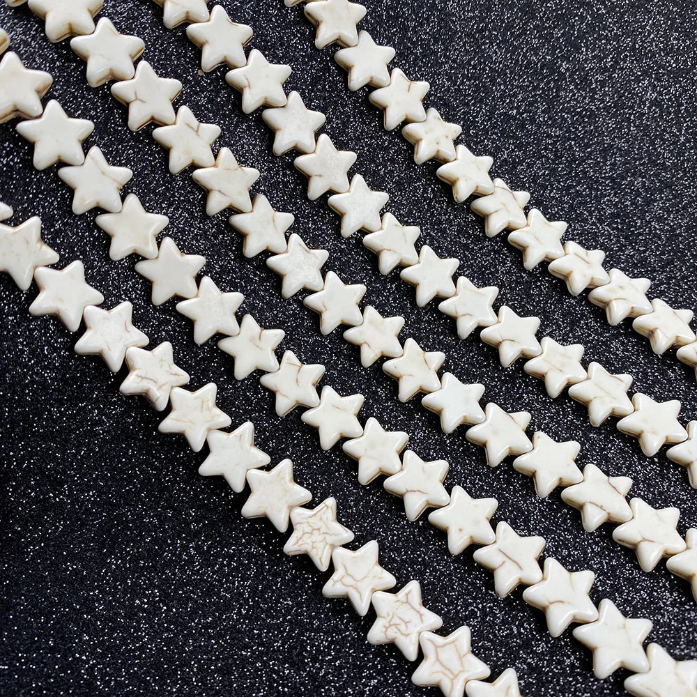

New Natural Stone Beads Five-pointed Star Shape White Turquoises Beads for Jewelry Making DIY Bracelet Necklace Accessories
