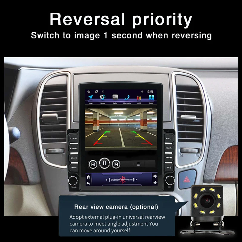 9.7 Inch Vertical Sn 1Din Quad Core Android 9.1 Hd 2.5D 2Gb+32Gb Car Mp5 Player Bt Stereo Fm Radio Gps Navigation | Автомобили и