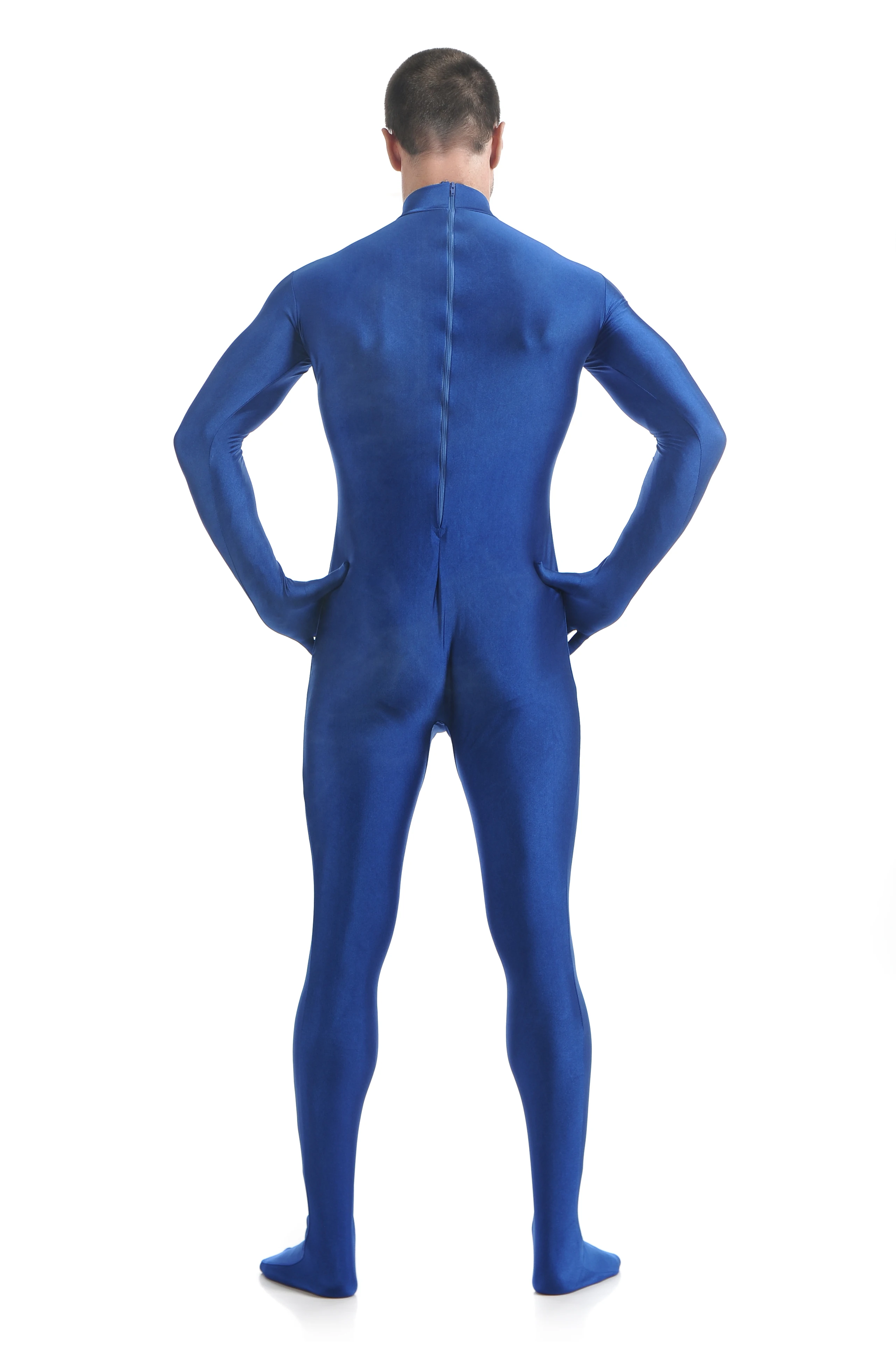 (CM-23) комбинезон Zentai из синего спандекса Облегающий костюм для женщин/мужчин