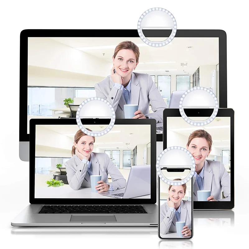 Универсальное кольцо для селфи со светодиодной подсветкой RK12 светящееся с