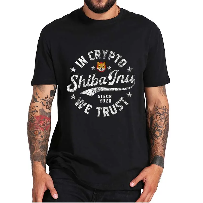 

Shiba Inu Coin In Crypto We Trust T-Shirt Cryptocurrency Token Vintage Unisex Tee Shirt 100% Cotton EU Size Gift Women Men