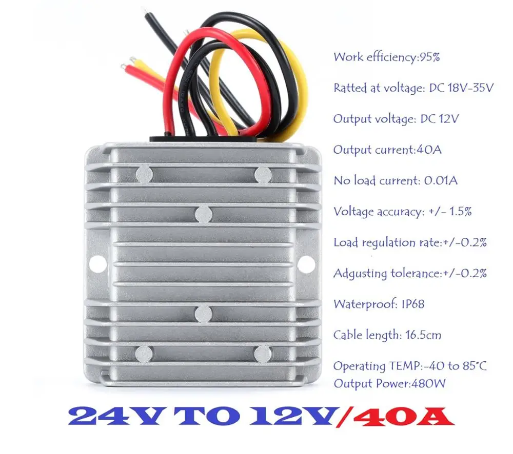 DC/DC преобразователь редуктор регулятора 24V Шаг вниз до 12V 40A 480W - Цена: 1605.93