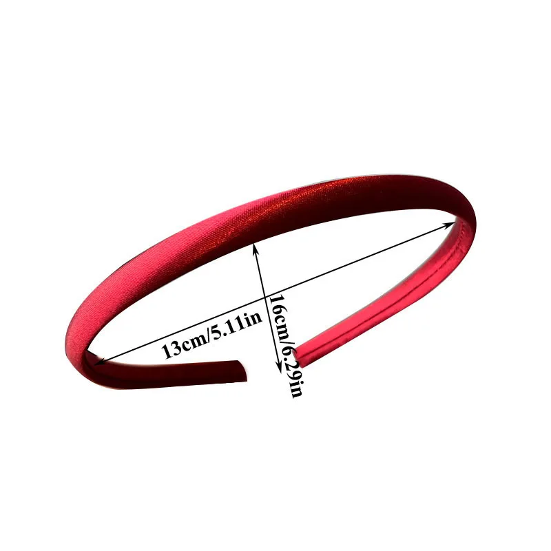 

Candy Color Satin Headbands Satin Fabric Covered Thin Elastic Head Hoop Non-slip Thin Hair Hoop for Women Girls DIY Styling Tool