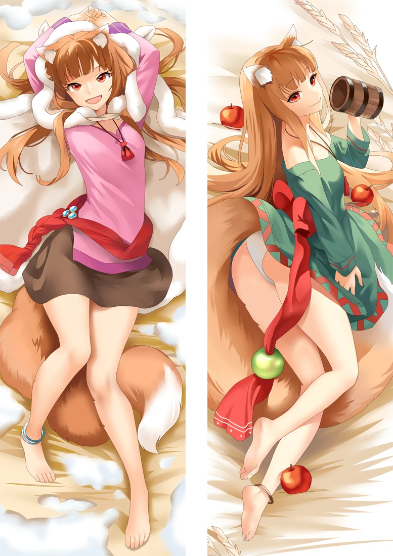 Japanese Anime Pillowcases Spice and Wolf Holo Sexy Girl Hugging body Dakimakura Otaku Bedding Pillow Case Cover Gift | Дом и сад
