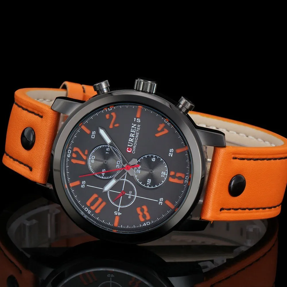 

Quartz Man Watch Unique Fashion Sport Casual Brand Clock Business Original Movement Leather Strap Waterproof Wrist Watch