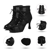 Latin Dance Shoes Women Girls Pole Ladies Dancing Shoes High Heels bd Competition White Latina Boots Party adjustable instep 5